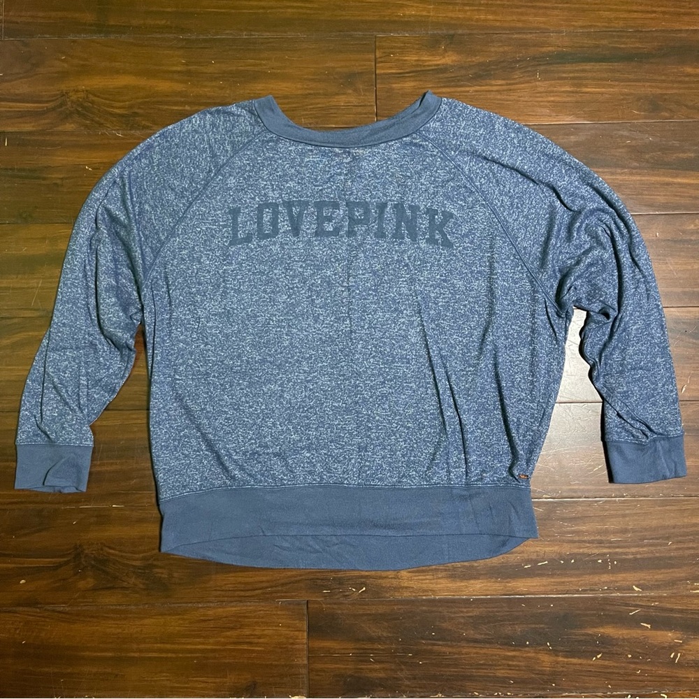 VS PINK Blue Cozy Pullover
